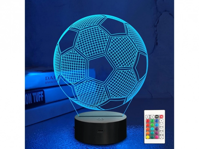 Lampada notturna 3D calcio con telecomando a colori