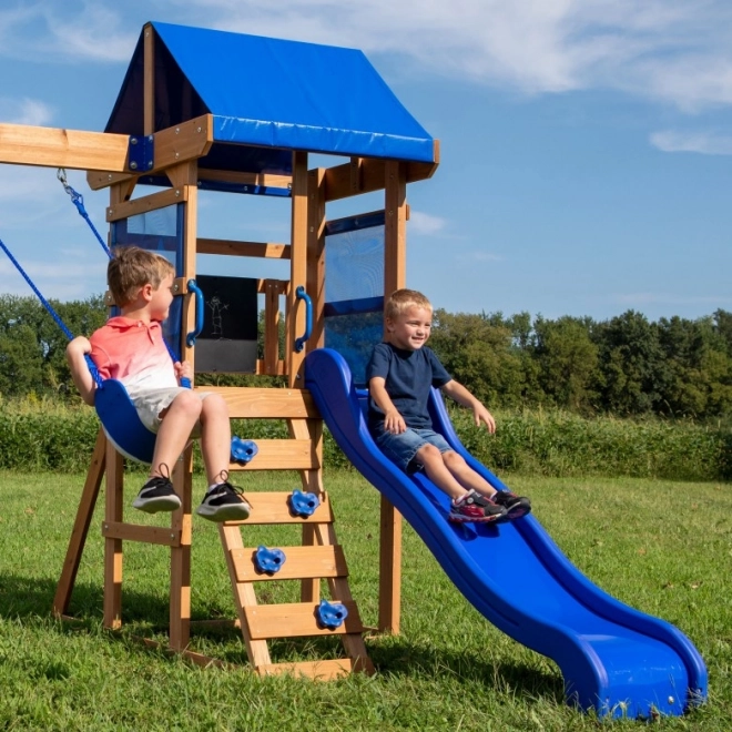 Parco giochi in legno Aurora con scivolo