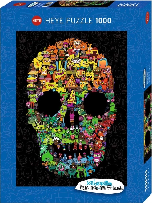 Puzzle HEYE doodle skull 1000 pezzi