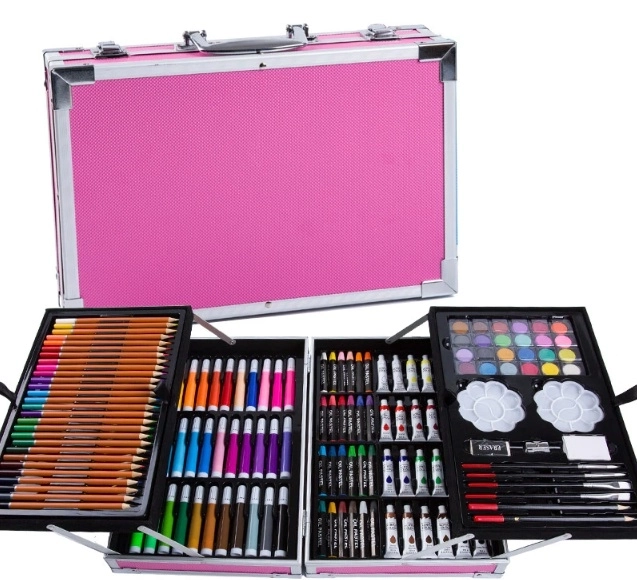 Set di pittura creativa in valigetta blu – Rosa