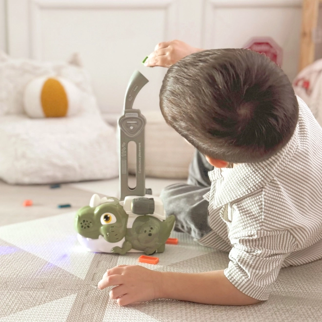 Trenino Elettrico con Blocchi Domino Dinosauro Verde