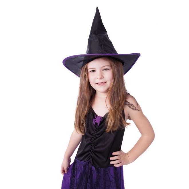 Costume Strega Bambina Viola Con Cappello