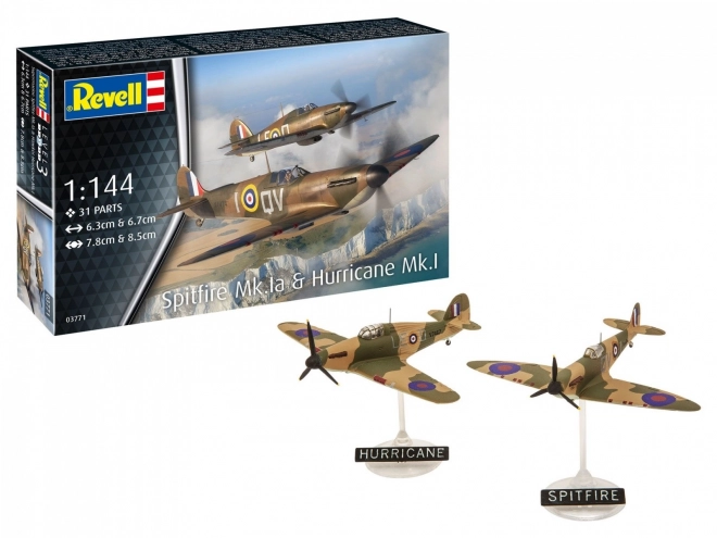 Modelli di aerei Supermarine Spitfire MkIa & Hawker Hurricane 1/144
