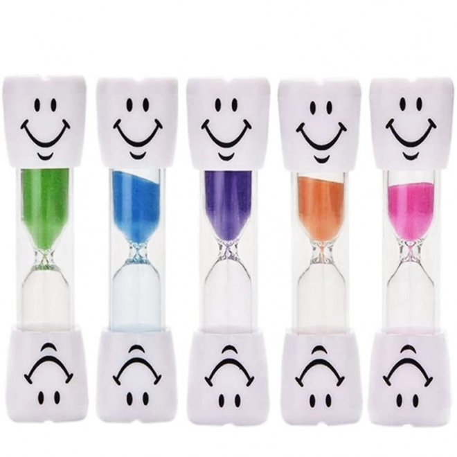 Set di clessidre colorate a faccine - 5 pezzi