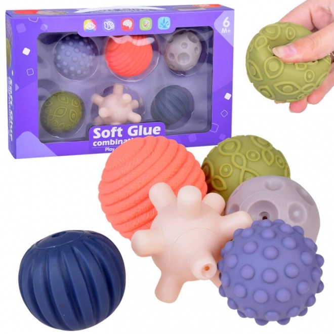 Set di palline sensoriali in gomma 6 pezzi