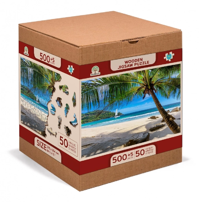 Puzzle in legno Spiaggia a Paradise Island, Mar dei Caraibi