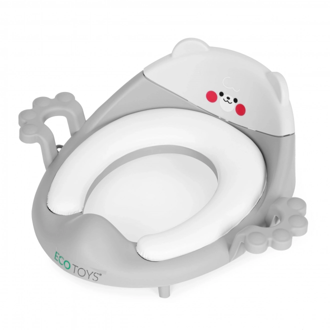 Sedile WC per bambini con maniglie, cuscino morbido, grigio, ECOTOYS