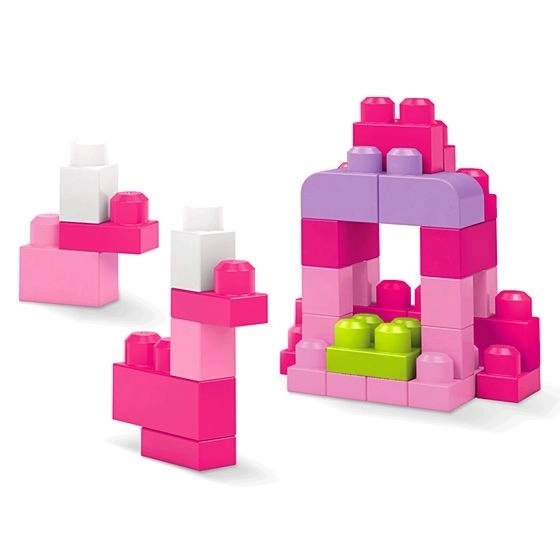 Mega Bloks First Builders Borsa da Costruzione Grandi per Bambine (60 pezzi)