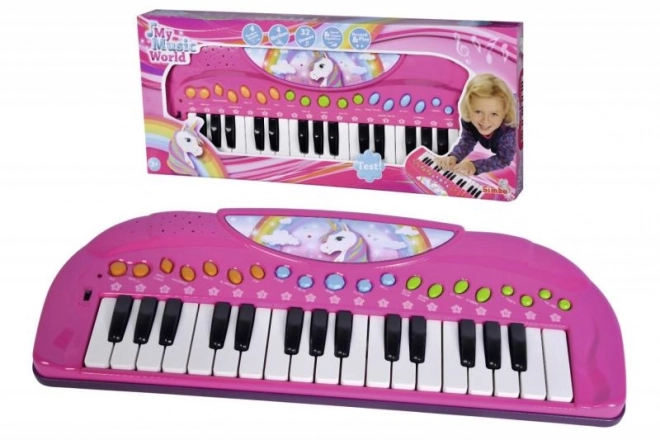 Pianoforte rosa Unicorn con 32 tasti