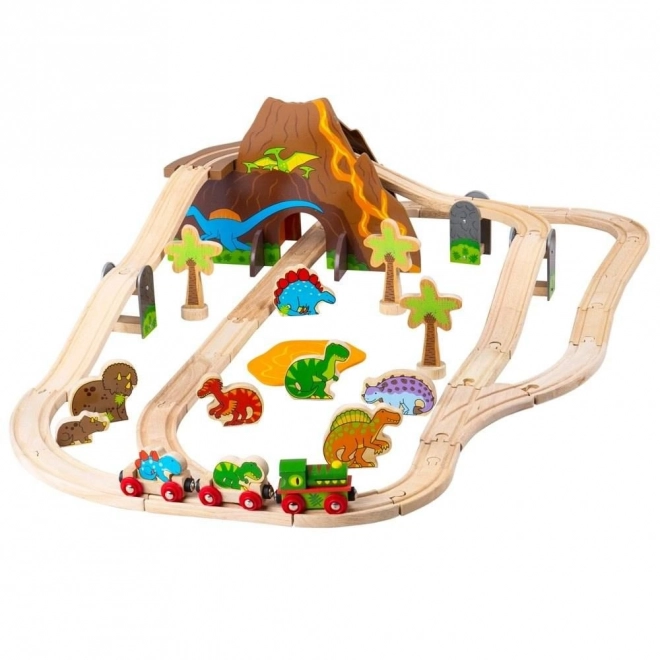 Pista Ferroviaria di Legno Dinosauri Bigjigs Rail