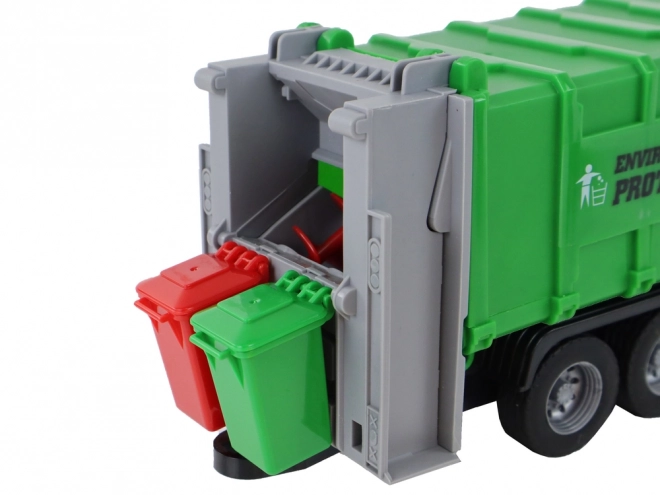 Camion Rifiuti con Gru Frizione Verde 1:16