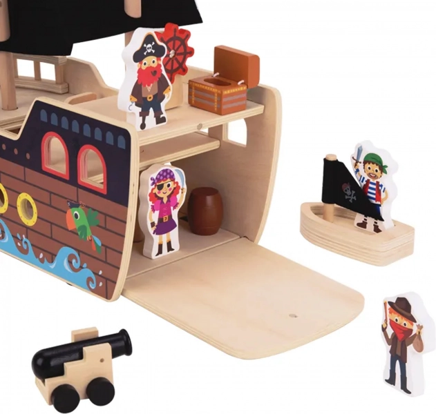 Nave pirata in legno con figurine Tooky Toy