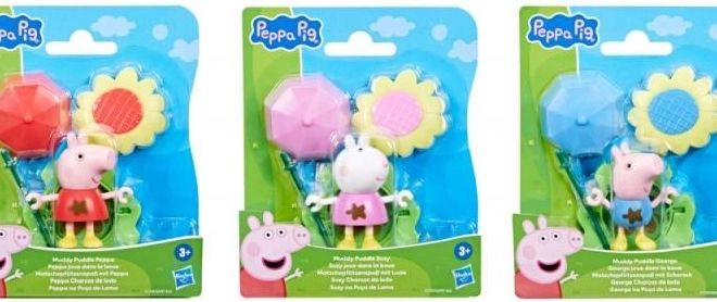 Peppa Pig divertimento in pozzanghera e fango, figurina