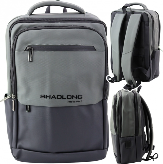 Zaino business urbano con USB nero e grigio 16L
