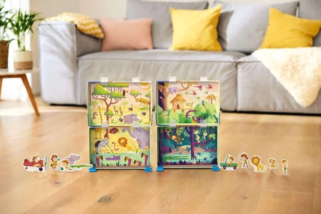 Due puzzle e un teatrino in una confezione