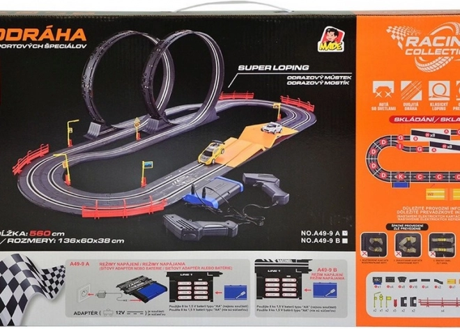 Pista da corsa Racing Collection 560 cm con giri e due auto