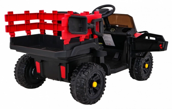 Pick-up agricolo per bambini rosso + telecomando + vagone bagagli + pala + EVA + MP3 LED