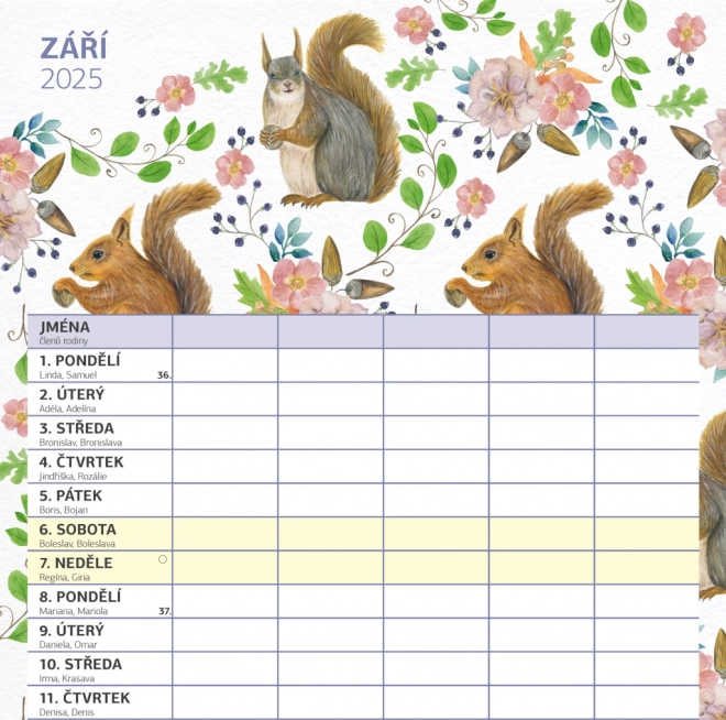 Calendario familiare da parete 2025 con pianificatore