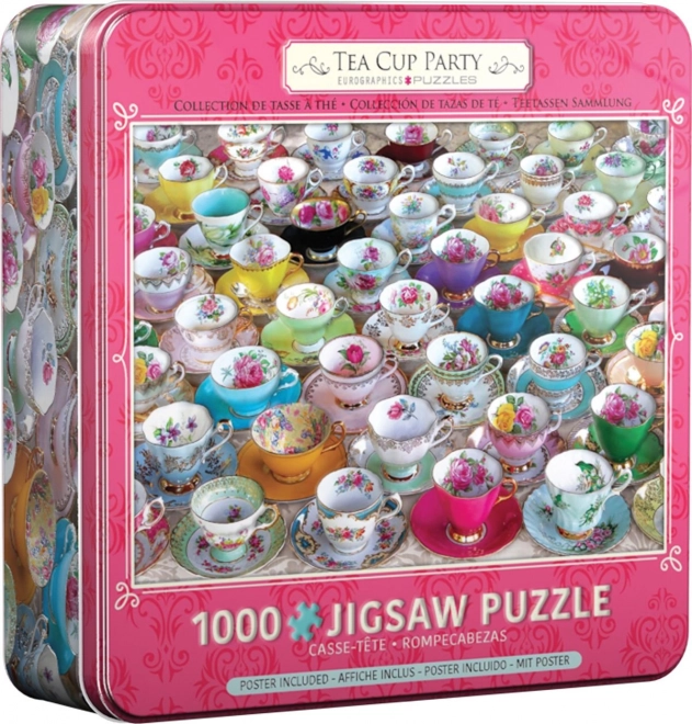 Puzzle in scatola di latta Collezione di tazze da tè 1000 pezzi