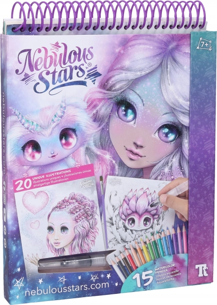 Album da colorare ad acquerello Nebulous Stars
