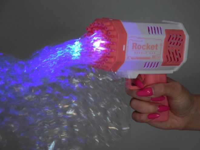 Set Pistola per Bolle di Sapone con Luce e Liquido per Bambini