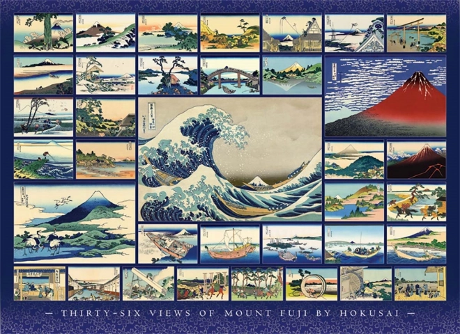Puzzle 1000 pezzi Trenta sei vedute del Monte Fuji