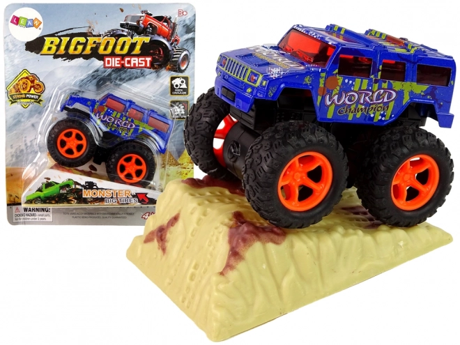 Macchina giocattolo Monster Truck con gomme in gomma e rampa