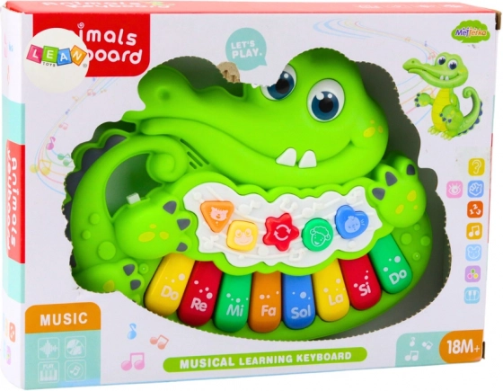 Pianola interattiva per bambini con suoni e luci di animali in verde
