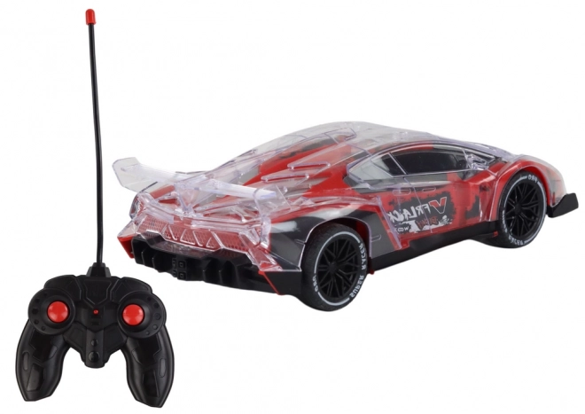 Auto sportiva telecomandata RC con luci rosse