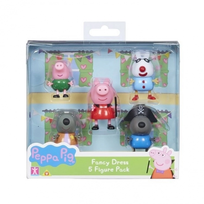 Set di figure Peppa Pig in costumi in maschera