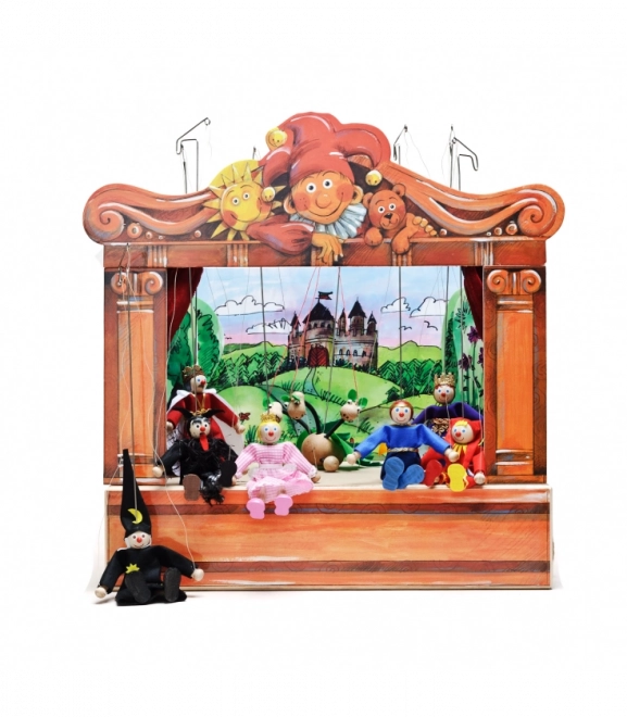 Teatro delle marionette in legno per bambini