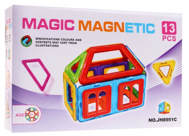 Mini set di blocchi magnetici per bambini 3+ con elementi colorati e modello di costruzione