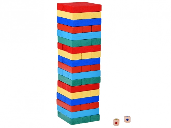 Gioco Jenga Torre Instabile con Blocchi di Legno Colorati