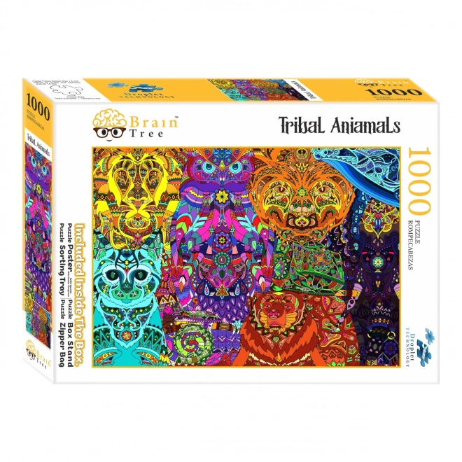 Puzzle Brain Tree Animali Tribali 1000 Pezzi