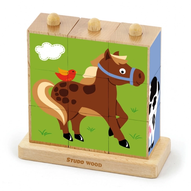 Blocchi - animali della fattoria 9 pz
