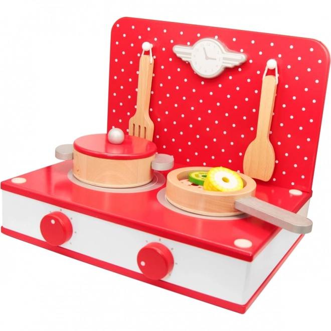 Cucina Classica World in Legno 2 in 1 con Grill e Fornello per Bambini, 22 Pezzi