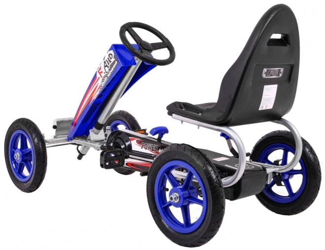 Go-kart Full Ahead AIR con pedali per bambini 3+ Blu + Regolazione sedile + Ruote gonfiabili + Freno a mano