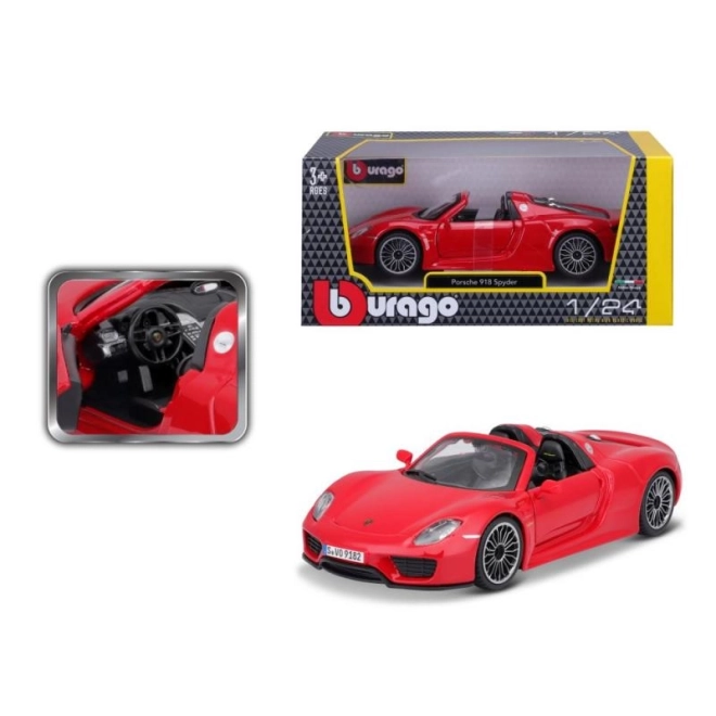 Modellino Porsche 918 Spyder Rosso in scala 1:24 di Bburago