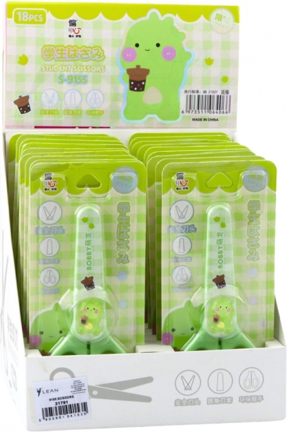 Forbici per bambini verdi con protezione 14 cm