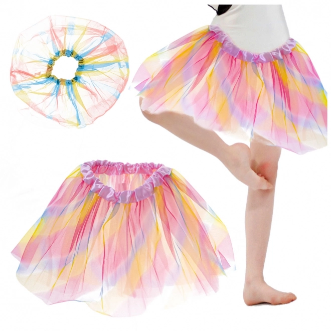 Gonna Tutu in Tulle per Costume di Carnevale Rosa – arcobaleno