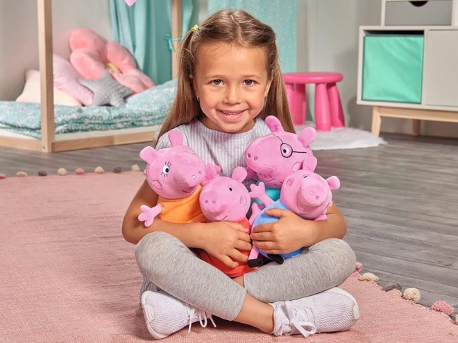 Set di peluche Peppa Pig George Mamma Papà nel Auto