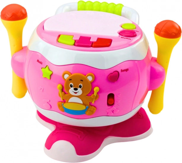 Tamburo musicale rosa interattivo per bambini