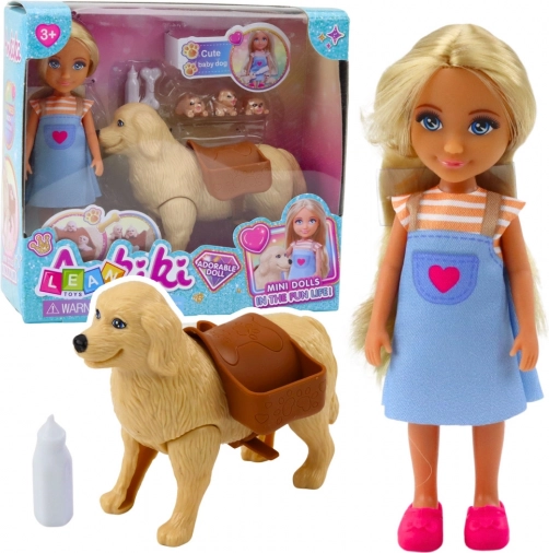 Set Mini Bambola Ankiki Cane con Cuccioli di Taglia S