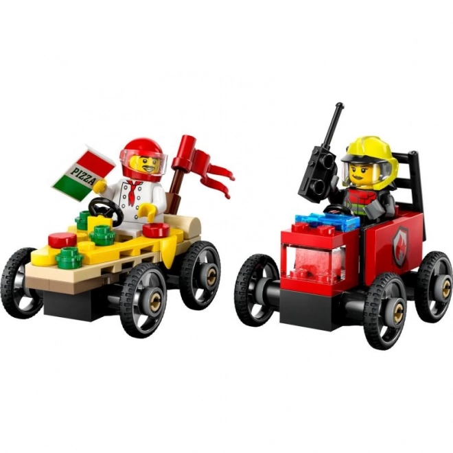 Lego Set Gara Di Auto: Pizza Contro Camion Dei Pompieri