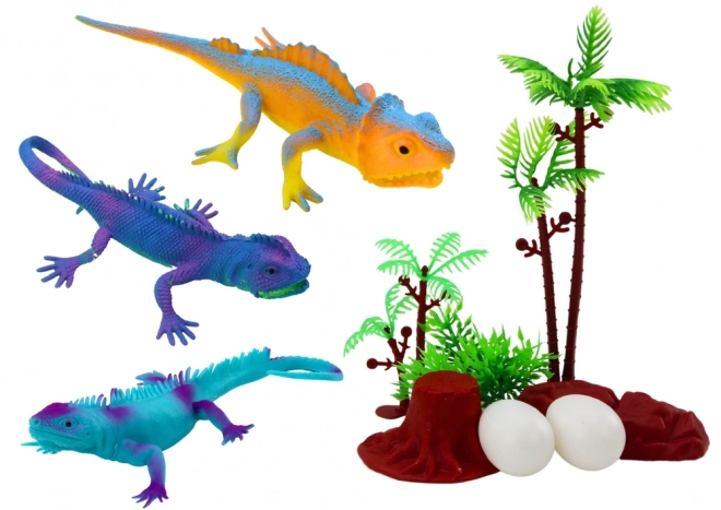Set di Figurine Lucertole Colorate 8 Pezzi