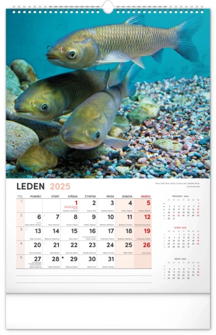 Calendario da Parete da Pesca 2025