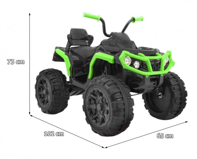 Quadriciclo a batteria per bambini nero/verde + ruote EVA + radio MP3 + LED + avvio lento