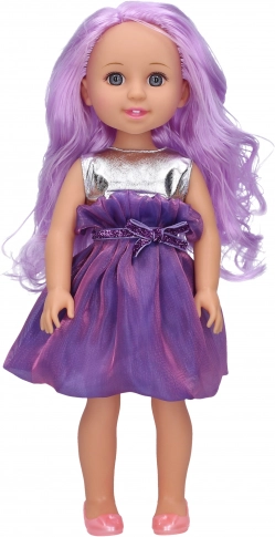 Bambola viola 35 cm con spazzola