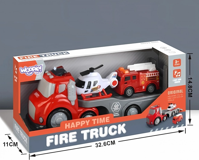 Camion dei Pompieri Rosso CITY TRUCK con Effetti Sonori e di Luce