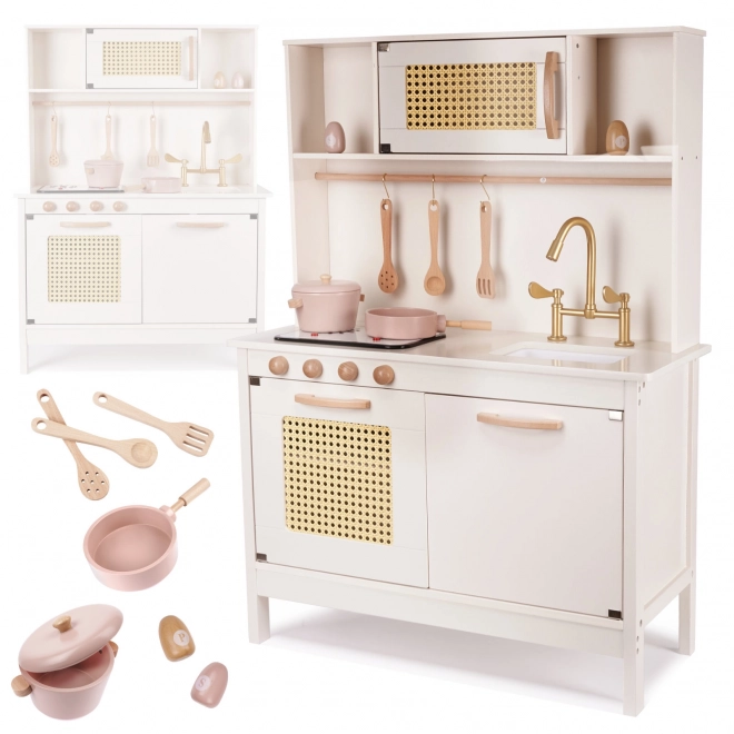 Cucina giocattolo in legno stile retro con accessori Boho